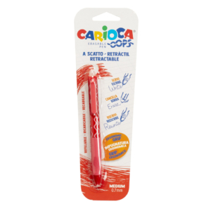 Penna a scatto cancellabile Carioca OOPS inchiostro termosensibile M 0,7 mm Rosso 43042/03