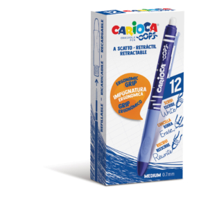 Penne a scatto cancellabili Carioca OOPS inchiostro termosensibile M 0,7 mm - Blu - 43043/02 (conf.12)