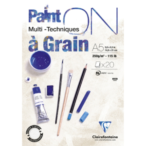 Blocchi collati Clairefontaine Paint'on a grain - formato A5 - 20 fogli - 975048C (conf.4)