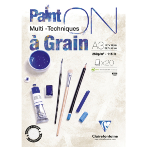 Blocchi collati Clairefontaine Paint'on a grain - formato A3 - 20 fogli - 975050C (conf.2)