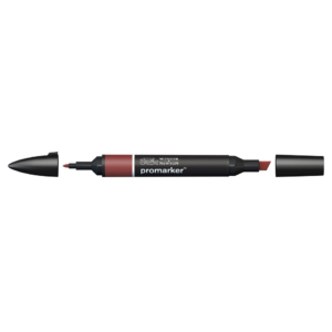 Pennarello Winsor&Newton Promarker doppia punta fine-scalpello 2,5-0,5mm - burnt mahogany - 0203631