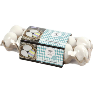Uova bianche realistiche Creativ Company - in plastica 51024 (conf.12)