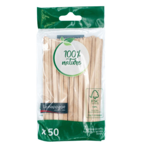 Palettine da caffè Le Nappage realizzate in carta H.11,5 cm - Color legno - 72914 (conf.50)