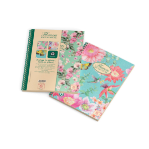 Maxi quaderno spiralato Pigna Nature Flowers A4 - 120 fogli - 4 fori - 80g/m² - 5 mm 0215124T5