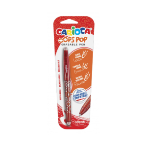 Penna cancellabile Carioca Oops Pop punta media 0,7 mm Rossa 41044/03