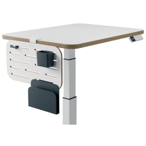 Pannello forato con accessori portapenne, gancio e portariviste 42x25 cm Leitz Ergo grigio chiaro