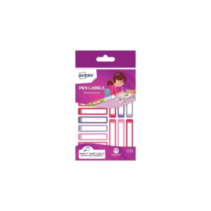 Etichette per penne e matite Avery 50x10 mm - rosa/viola - 2 fogli da 15 etichette cad. - RESMI30F-UK (conf.30 etichette)