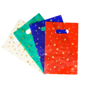 Borse shopper Decoration Star natalizie in PE - Colori Assortiti 20x30 cm - SHE742MIX (conf.100)