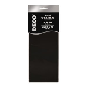 Carta velina CWR - 50x76 cm - 20 g/m² Nero 12283/20 (conf.5 fogli)