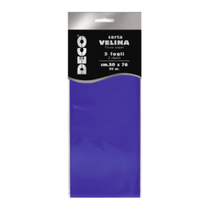 Carta velina CWR - 50x76 cm - 20 g/m² Blu 12283/14 (conf.5 fogli)