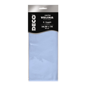 Carta velina CWR - 50x76 cm - 20 g/m² Azzurro baby 12283/12 (conf.5 fogli)