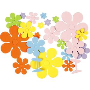Fiori di gomma EVA Creativ Company spess. 2 mm - Colori Assortiti - 10-60 mm - 79020 (conf.100)