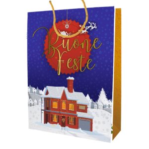 Shopper Natalizie Biembi Premium ''Buone feste'' - 33x46x13,5 cm - BXS202P11D (conf.6)