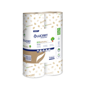 Carta igienica monofascettata Lucart Professional Econatural in Fiberpack 2 veli - 170 strappi - avana (conf. da 6 rotoli)