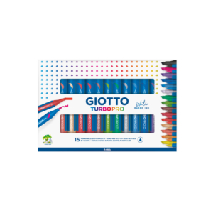 Pennarelli GIOTTO TurboPro doppia punta scalpello-pennello - colori assortiti - F427800 (conf.15)