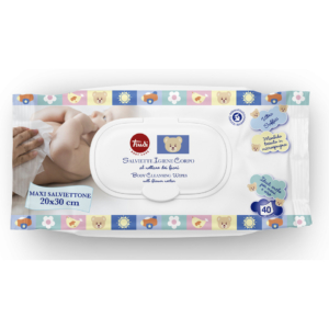 Salviette igiene corpo al nettare dei fiori Trudi Baby Care con tappo - 20x30 cm - 00773 (conf.40 salviette)