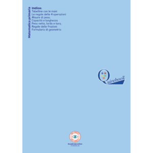 Quaderno rigatura universale Logos Quirebook A4 copertina celeste matematica primaria - 40 fogli - rigatura 5 mm