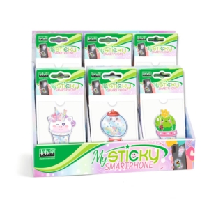 Espositore da banco 48 Stickers gommati Lebez Paillettes 6 soggetti assortiti A919