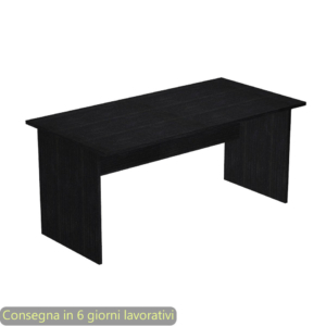 Scrivania linea Presto Artexport 180x80xH.72 cm gamba a pannello in melaminico nero venato frassino