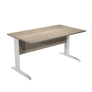Scrivania piano rovere canadese gamba a L in metallo effetto cromo Presto Artexport 140x80xH.72 cm - 002K2/J/AR