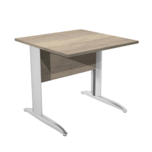 Scrivania piano rovere canadese gamba a L in metallo effetto cromo Presto Artexport 80x80xH.72 cm - 001K2/J/AR