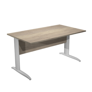 Scrivania piano rovere canadese gamba a L in metallo grigio alluminio Presto Artexport 140x80xH.72 cm - 002K2/J/AA