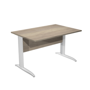 Scrivania piano rovere canadese gamba a L in metallo effetto cromo Presto Artexport 120x80xH.72 cm - 004K2/J/AR