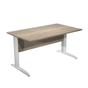 Scrivania piano rovere canadese gamba a L in metallo bianco Presto Artexport 140x80xH.72 cm - 002K2/J/AN