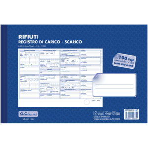 Registro carico-scarico rifiuti O.C.L. - blocchi carta usomano 1-100 fogli 31x21 cm - 0437 (conf.10)