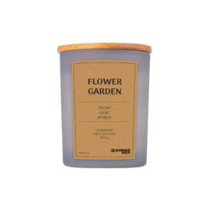Candela di soia in vaso di vetro con coperchio in legno Donau Home 200 g Flower Garden - 45361211-10