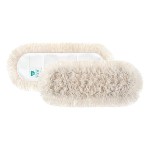Frangia per spolvero in cotone con tasche TTS bianco 80 cm 0000 0273