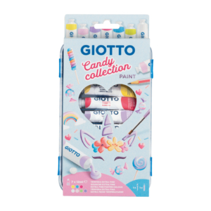 Tempere GIOTTO Paint Candy Collection 7 tubetti da 12 ml + 1 pennello + 1 matita - colori assortiti - F302300
