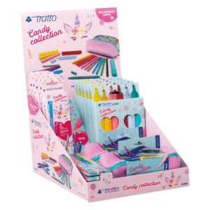 Espositore 19 articoli didattici Tratto Candy Collection colori pastello F814100