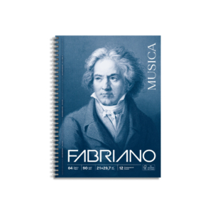Quaderno musica spiralato Fabriano A4 pentagrammati - 90 g/m² - 64 fogli 19100756