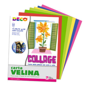Carta velina Deco 50x76 cm - 20 g/m² - 10 colori assortiti 09382 (conf.50)