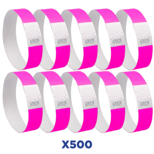 Braccialetti identificativi in Tyvek® Avery resistenti all'acqua - rosa fluo - TYVPK-50 (conf.500)