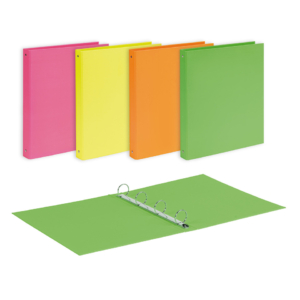 Raccoglitore Favorit 22x30 cm 4 anelli tondi Ø 30 mm - colori assortiti linea Neon - 400198082 (conf.10)