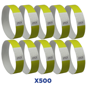 Braccialetti identificativi in Tyvek® Avery resistenti all'acqua - giallo fluo - TYVYW-50 (conf.500)