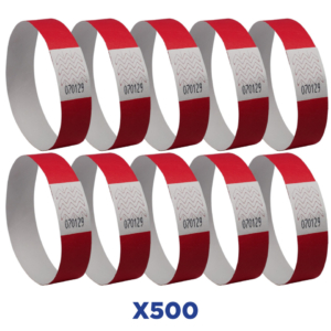 Braccialetti identificativi in Tyvek® Avery resistenti all'acqua - rosso fluo - TYVRD-50 (conf.500)