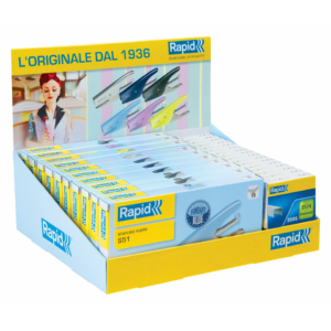 Espositore 30 articoli di cui 10 cucitrici a pinza Rapid S51 Supreme + 20 punti metallici Rapid Standard 21/4
