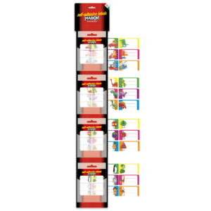 Cravatta da 40 buste di etichette Markin per la scuola 70x37 mm - decorazioni assortite X11046ESP40