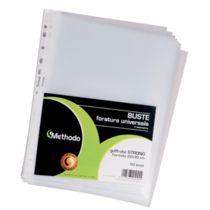 Buste a perforazione universale Methodo Strong 22x30 cm - alto spessore - finitura liscia - X212395 (conf.50)