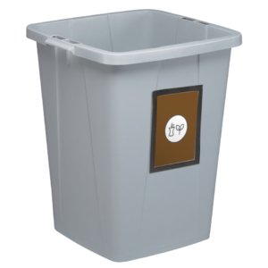 Kit contenitore portarifiuti DURABIN 90 litri - grigio con cornici DURAFRAME® A4 nere