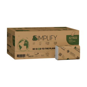 Asciugamani piegato a V in pura cellulosa a 2 veli Papernet Simplify - bianco - 421822 (conf.20 fascette da 206)