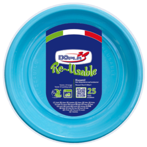 Piatti fondi in PS Dopla Reusable Ø 205 mm turchese - 11842 (conf.25)