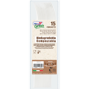 Forchette in biocompost Dopla Green Compact avorio 180 mm - 03900 (conf.15)