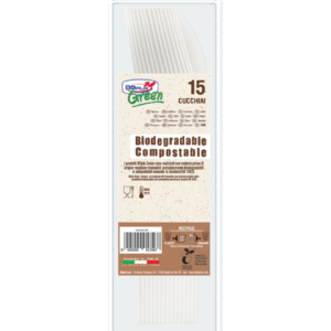 Cucchiai in biocompost Dopla Green Compact avorio 180 mm - 03902 (conf.15)