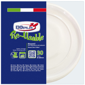 Piatti pizza in PS Dopla Reusable Ø 320 mm bianco - 06035 (conf.30)