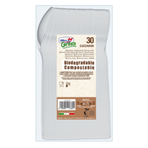 Cucchiaini in biocompost Dopla Green Compact avorio 125 mm - 03906 (conf.30)