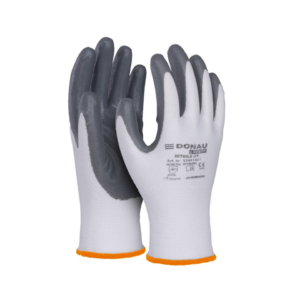 Guanti da lavoro Donau Safety in poliestere e spalmati di nitrile sul palmo - Tg. 8 - 32041421-08 (conf.12)